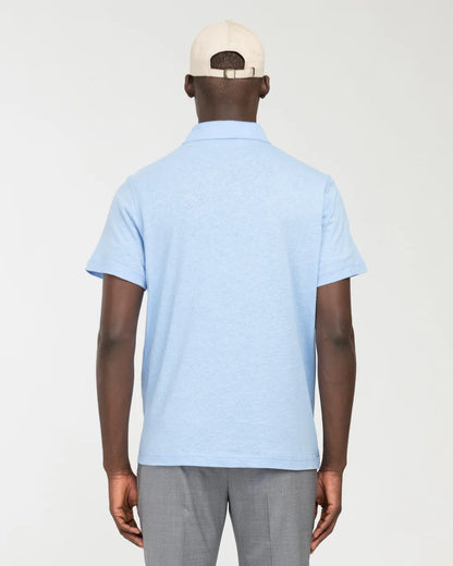 Manuel Ritz | Polo en jersey de coton et lin- Bleu