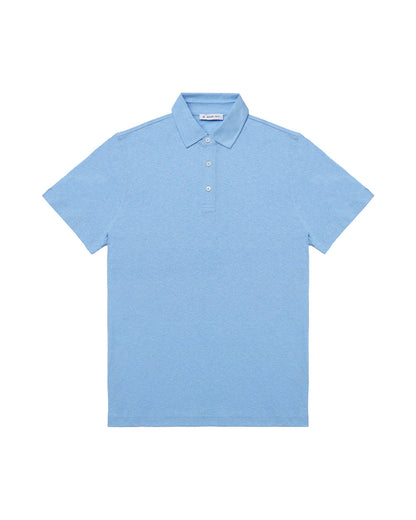 Manuel Ritz | Polo en jersey de coton et lin- Bleu