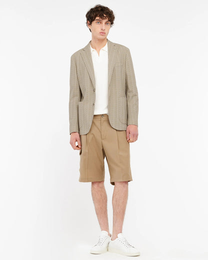 Manuel Ritz | Veste rayée Nuvola en jersey de coton mélangé - Beige