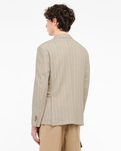 Manuel Ritz | Veste rayée Nuvola en jersey de coton mélangé - Beige