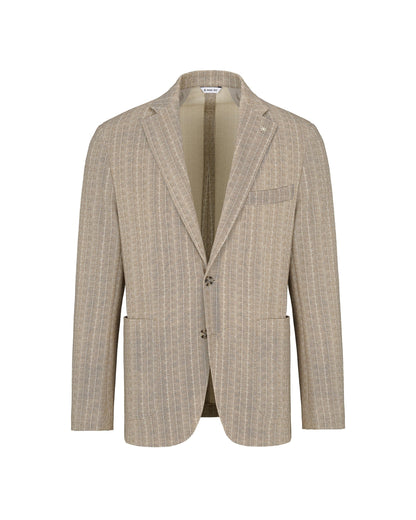 Manuel Ritz | Veste rayée Nuvola en jersey de coton mélangé - Beige
