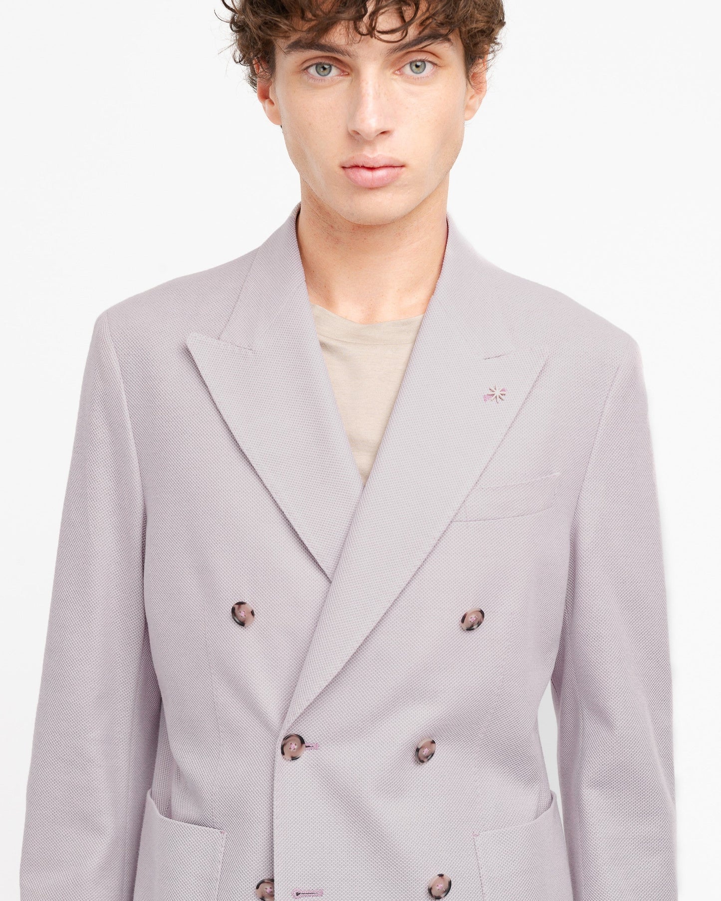 Manuel Ritz | Veste croisée en jersey de coton piqué - Rose