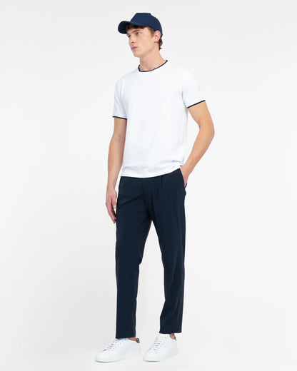 Manuel Ritz | T-shirt en jersey de coton stretch à contrastes - Blanc