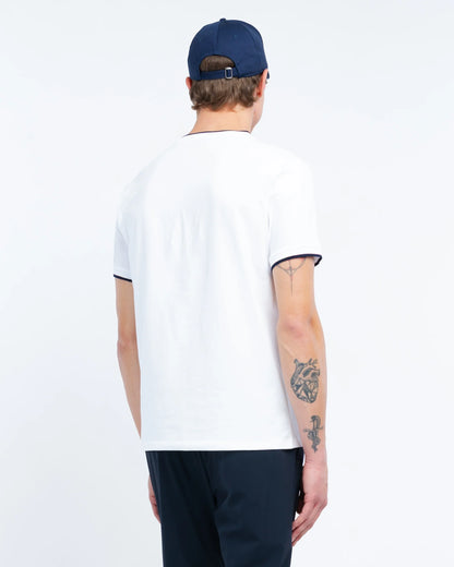 Manuel Ritz | T-shirt en jersey de coton stretch à contrastes - Blanc