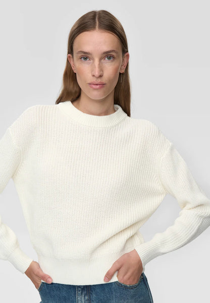 MINIMUM | Pull en cotton 'Mikala' | Blanc cassé