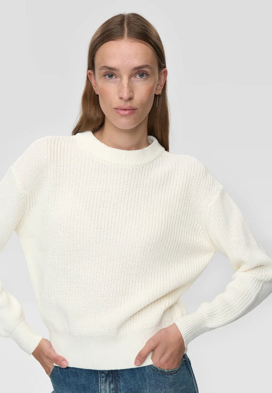 MINIMUM | Pull en cotton 'Mikala' | Blanc cassé