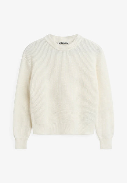 MINIMUM | Pull en cotton 'Mikala' | Blanc cassé