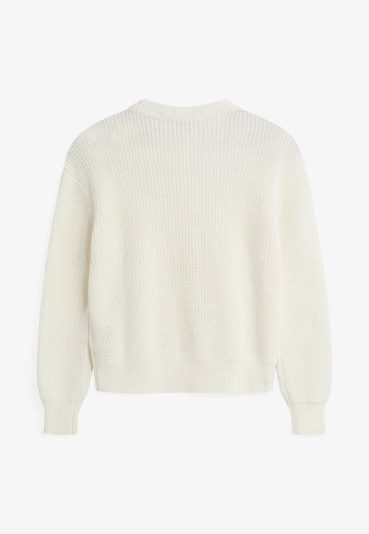 MINIMUM | Pull en cotton 'Mikala' | Blanc cassé