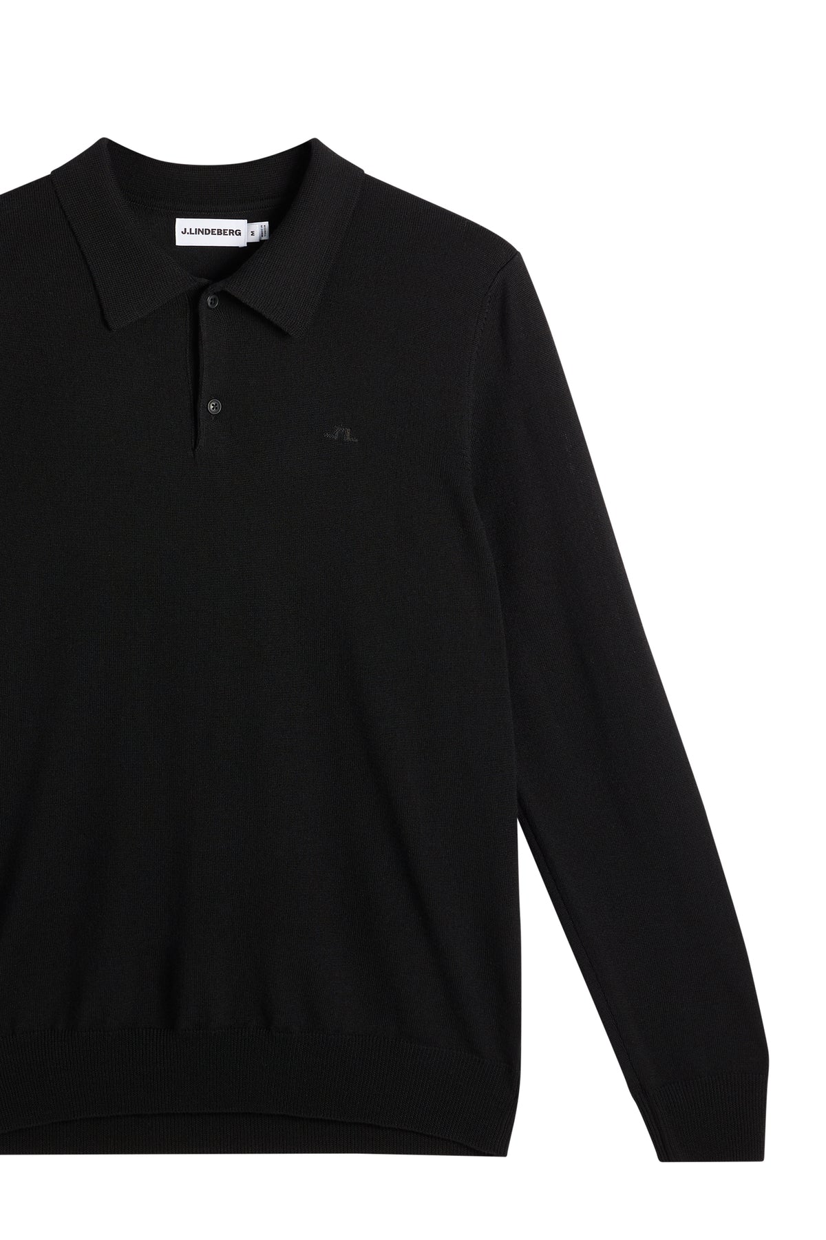 J.Lindeberg |  Polo en laine mérinos tricotée Kai - Noir
