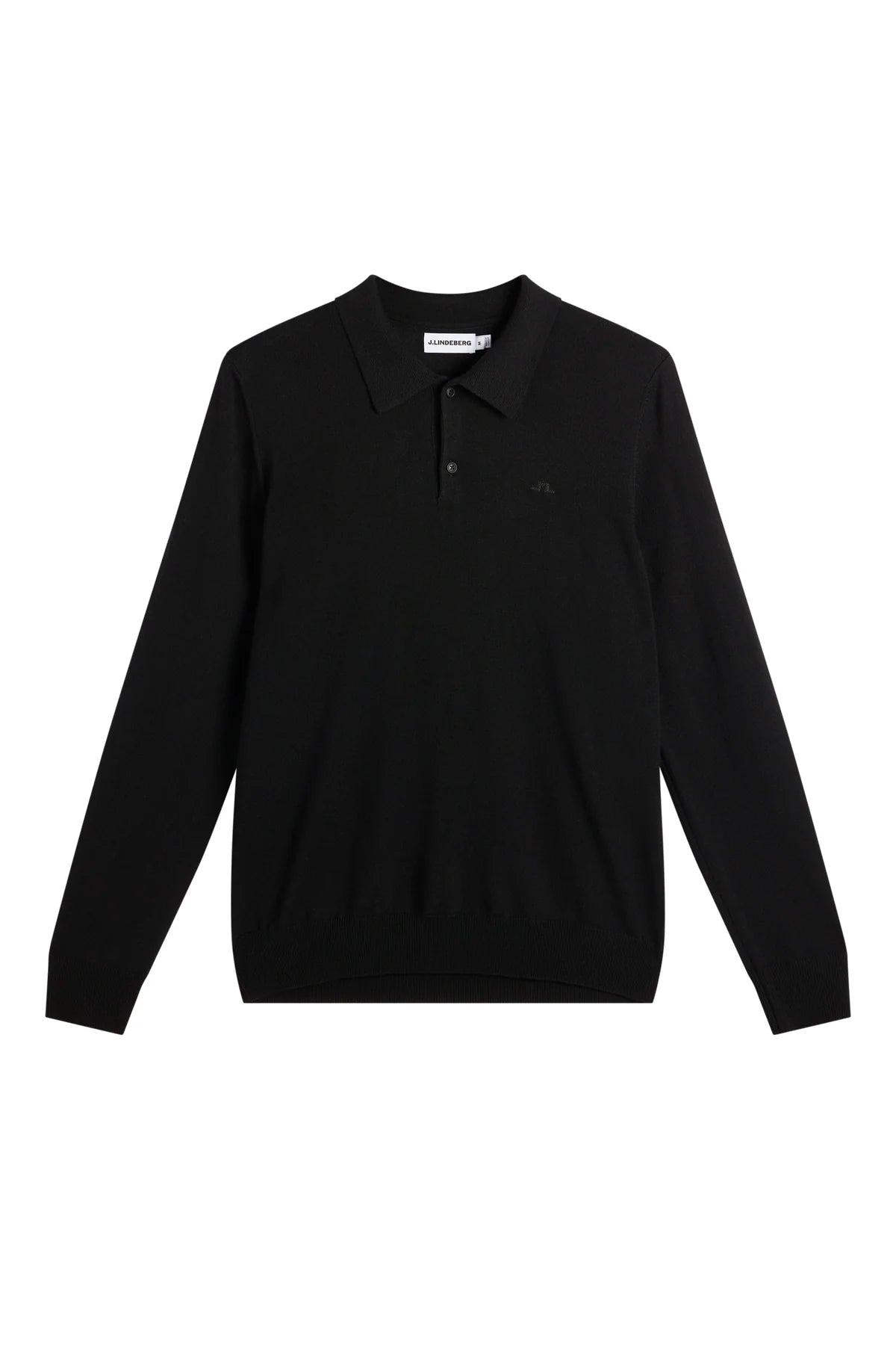 J.Lindeberg |  Polo en laine mérinos tricotée Kai - Noir