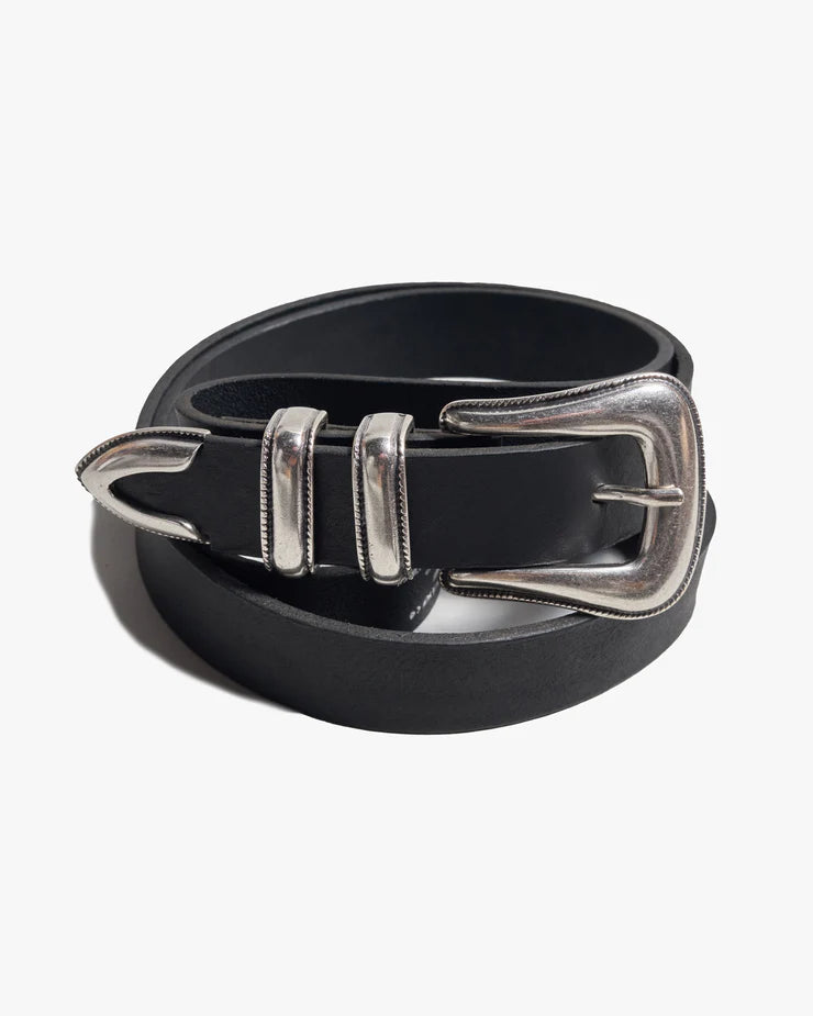 Nudie Jeans | Ceinture Western argentée noir