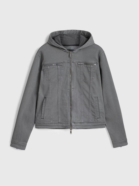 John Varvatos | La veste en jean stretch à capuche ''Scott'' - Gris