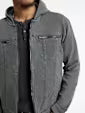 John Varvatos | Manteau en jean à capuchon - Gris requin