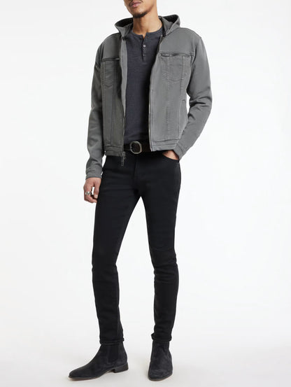 John Varvatos | La veste en jean stretch à capuche ''Scott'' - Gris