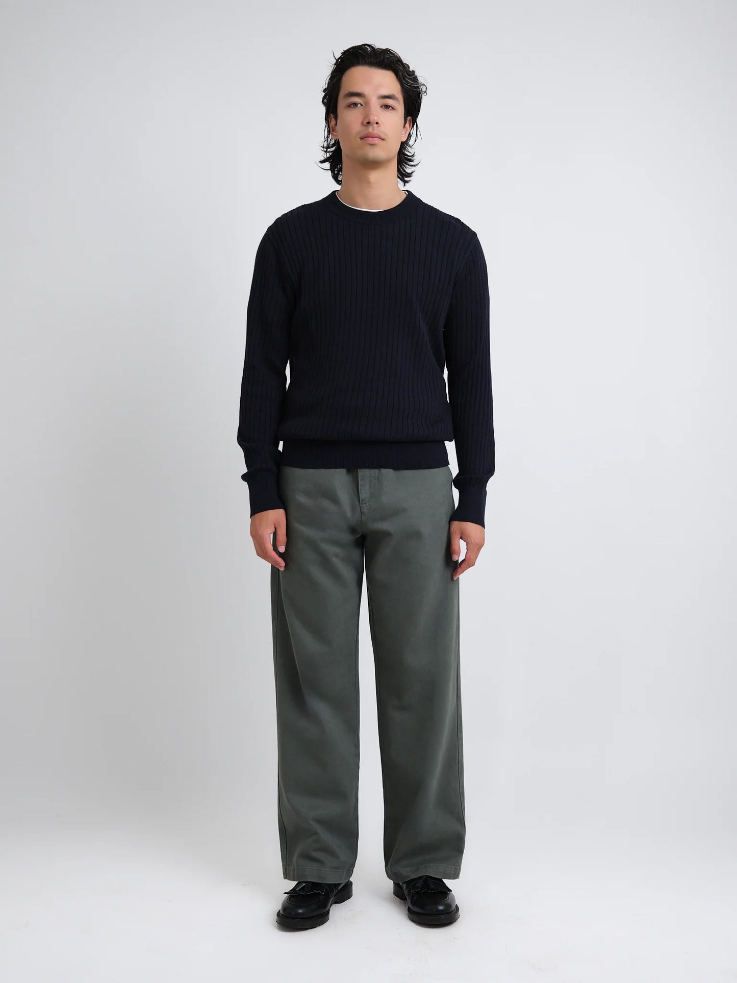 Oliver Spencer | Pull à col rond et à côtés "Blenheim" - Bleu marin Eversley