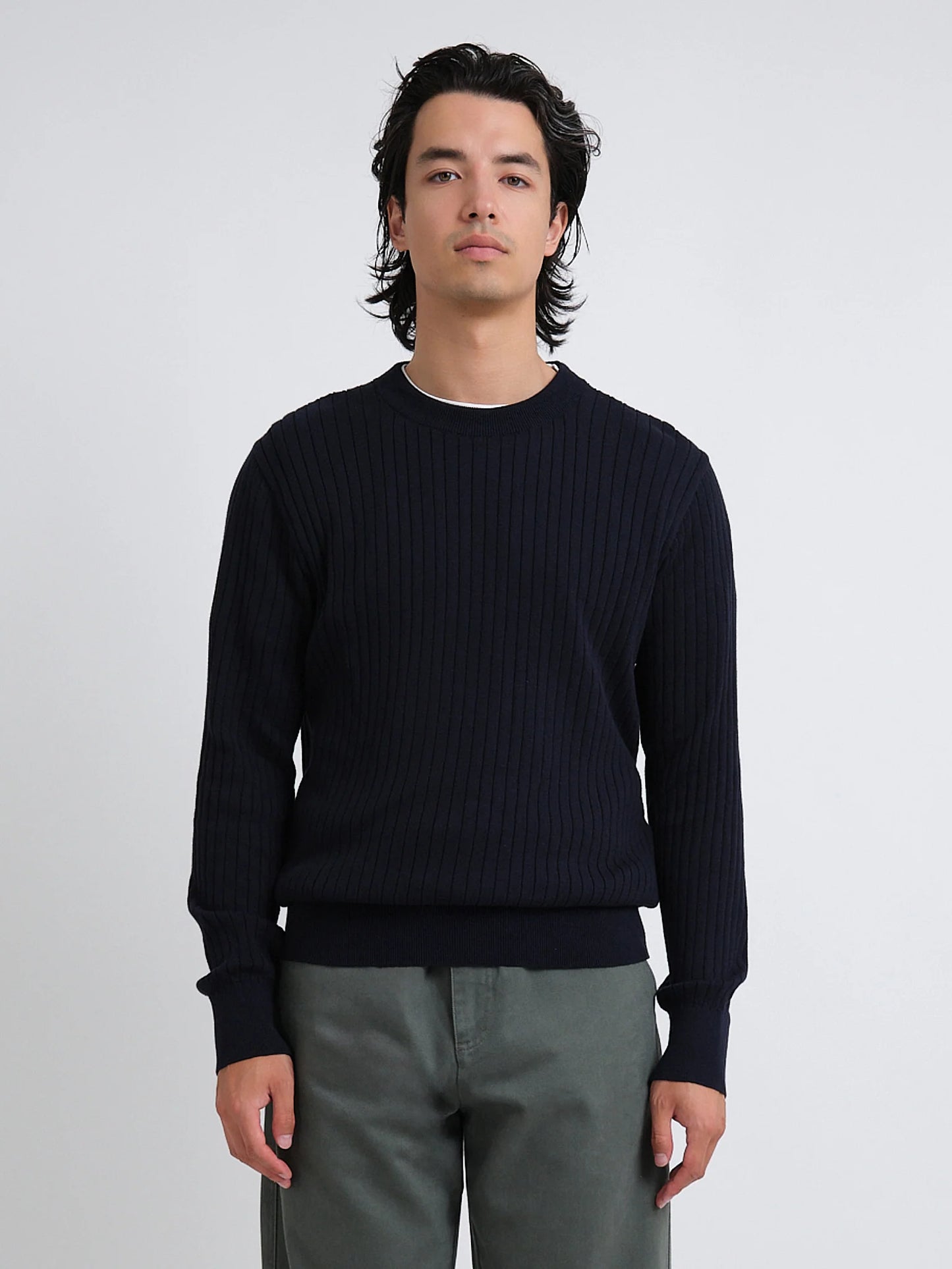 Oliver Spencer | Pull à col rond et à côtés "Blenheim" - Bleu marin Eversley