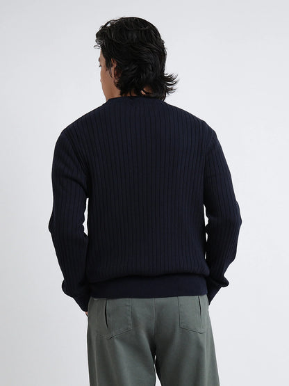 Oliver Spencer | Pull à col rond et à côtés "Blenheim" - Bleu marin Eversley