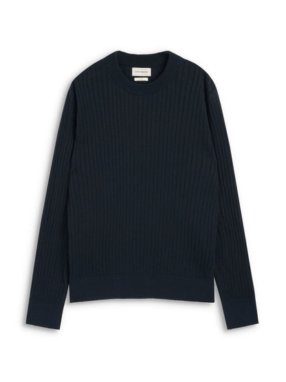 Oliver Spencer | Pull à col rond et à côtés "Blenheim" - Bleu marin Eversley