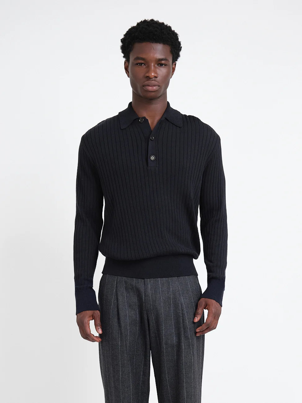 Oliver Spencer | Polo en tricot "Pablo" - Bleu marin Eversley