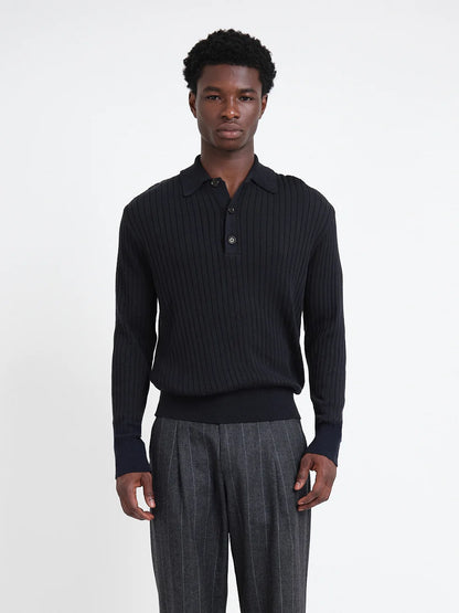 Oliver Spencer | Polo en tricot "Pablo" - Bleu marin Eversley