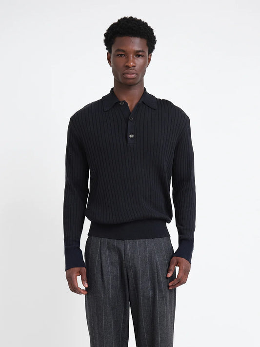 Oliver Spencer | Polo en tricot "Pablo" - Bleu marin Eversley