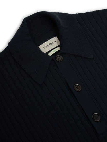 Oliver Spencer | Polo en tricot "Pablo" - Bleu marin Eversley