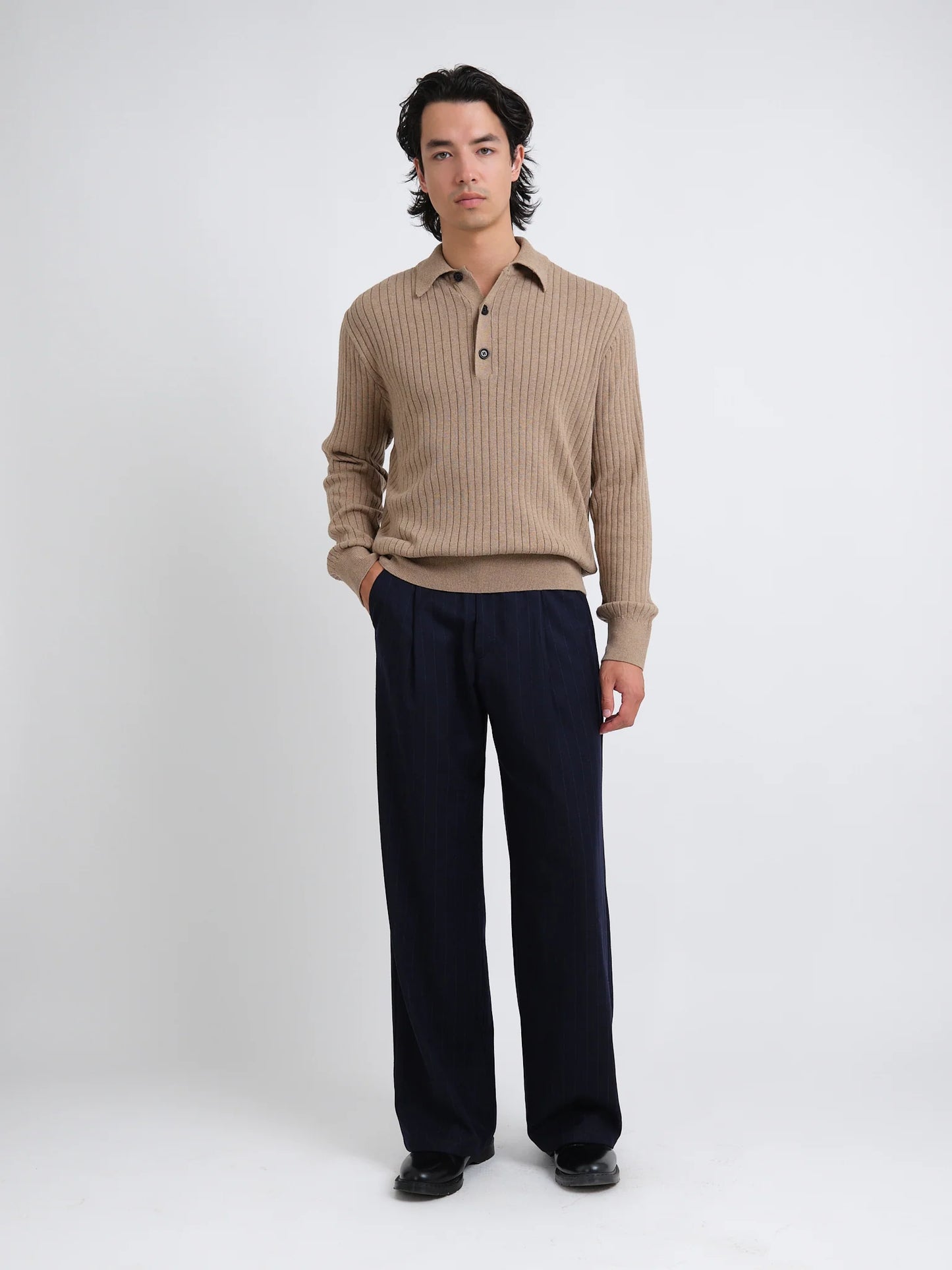 Oliver Spencer | Polo en tricot "Pablo" - Sable Eversley