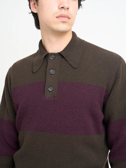 Oliver Spencer | Polo tricoté Wren Paxton - Marron/Violet
