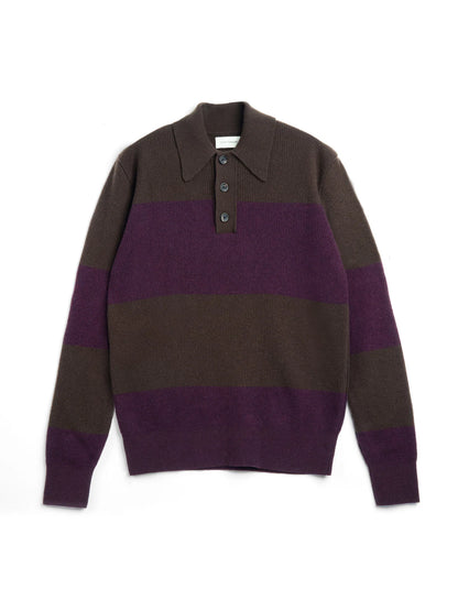 Oliver Spencer | Polo tricoté Wren Paxton - Marron/Violet