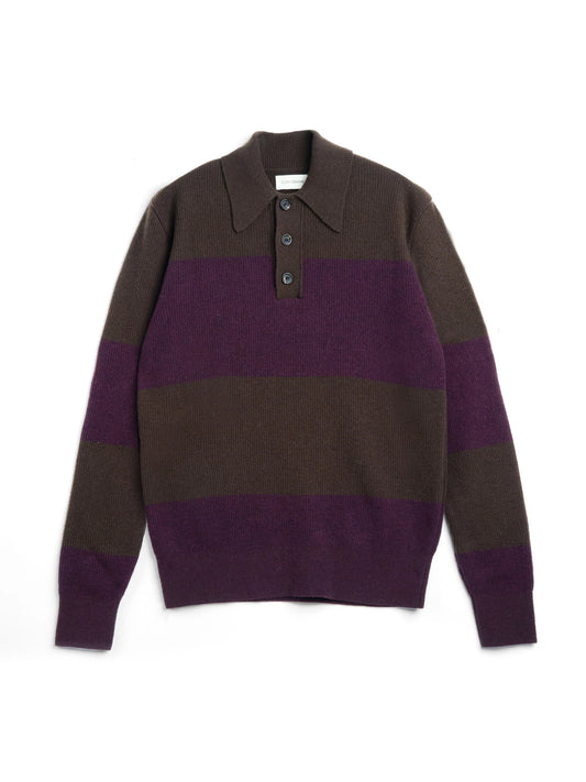 Oliver Spencer | Polo tricoté Wren Paxton - Marron/Violet