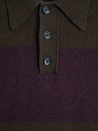 Oliver Spencer | Polo tricoté Wren Paxton - Marron/Violet