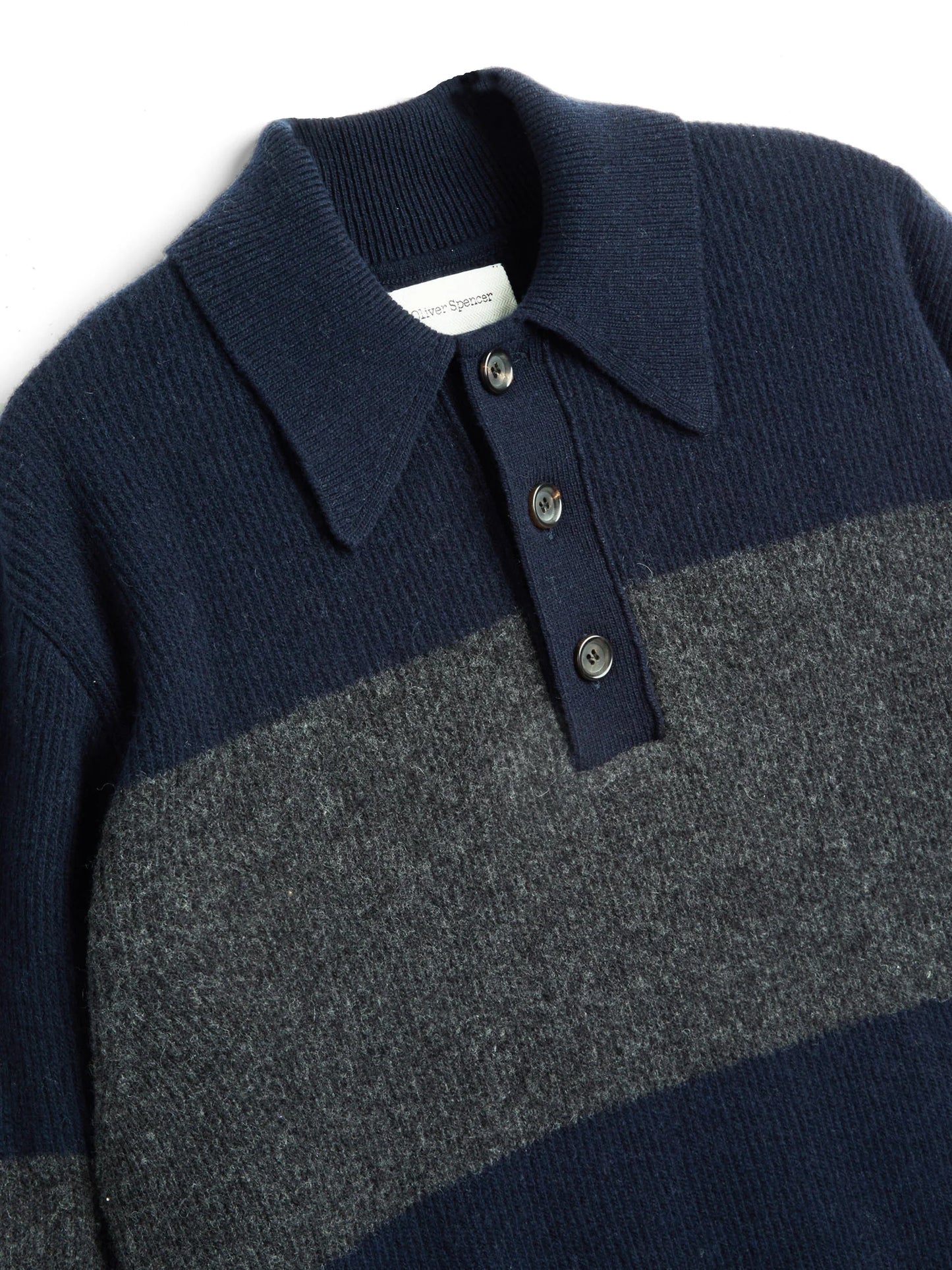 Oliver Spencer | Polo tricoté Wren Paxton - Navy/Charcoal