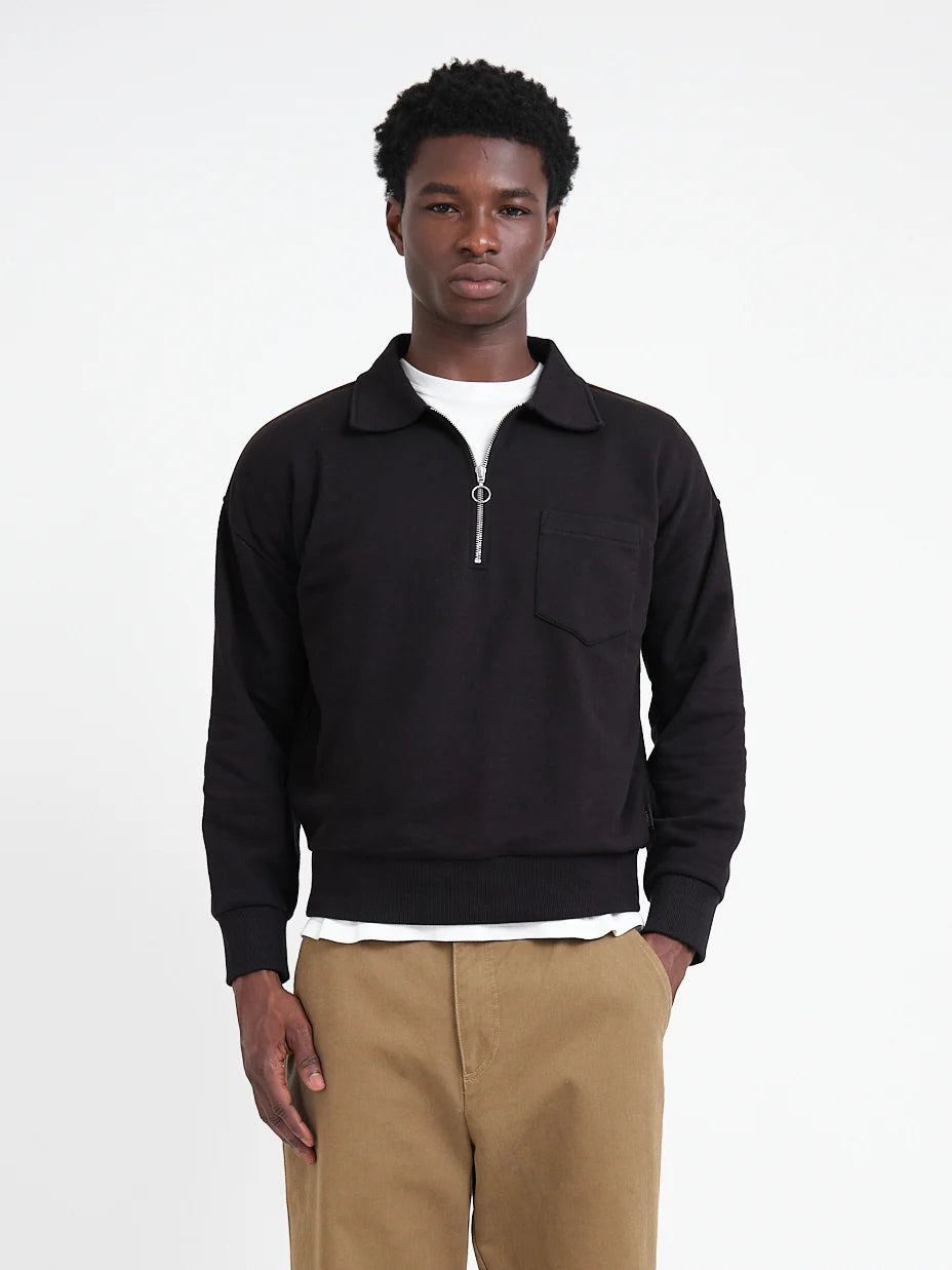 Oliver Spencer | Pull à zip un quart Harker "Lorimer" - Noir