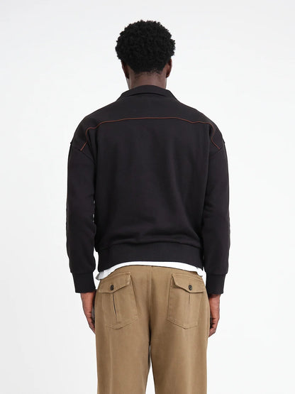 Oliver Spencer | Pull à zip un quart Harker "Lorimer" - Noir