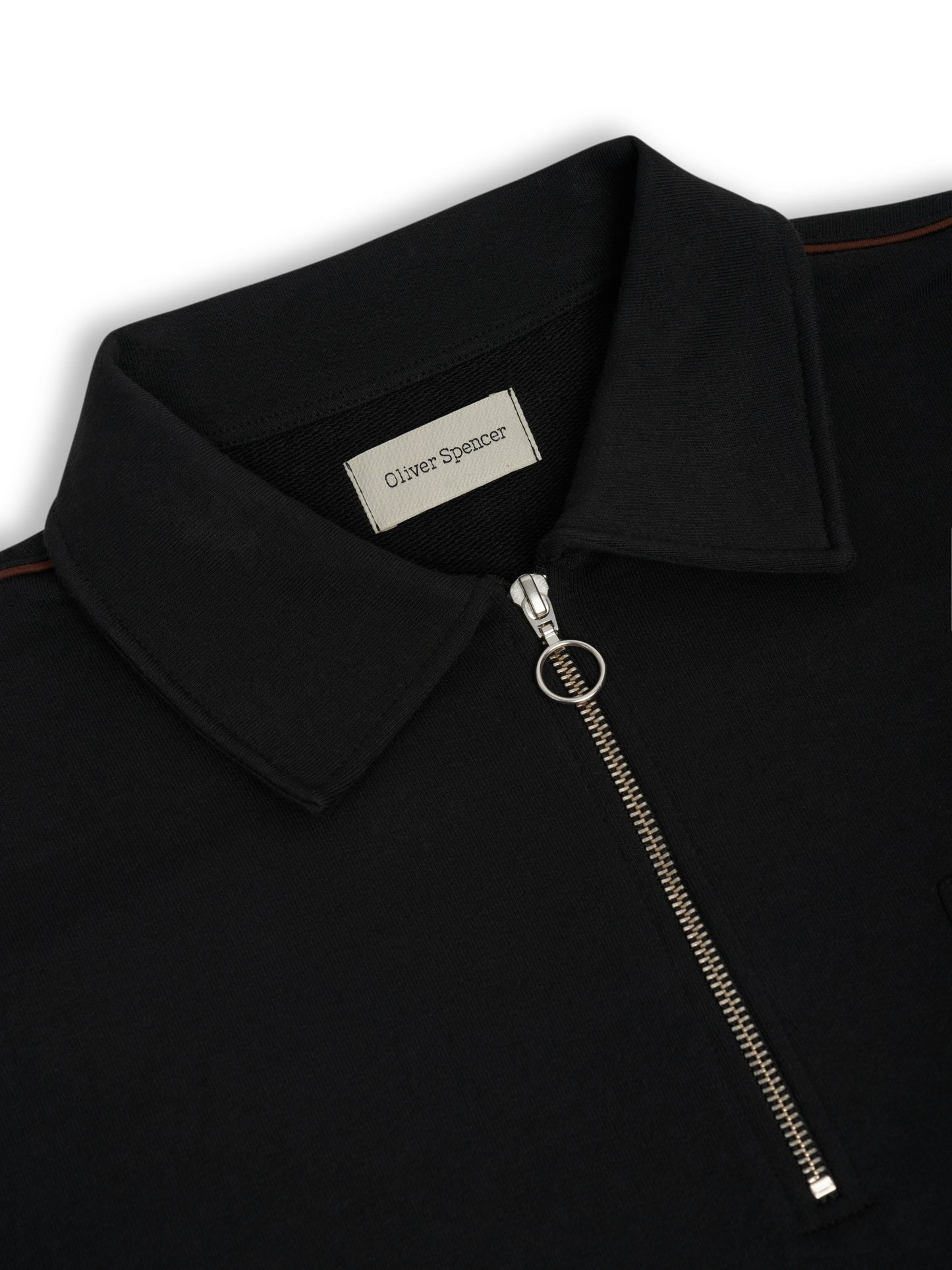 Oliver Spencer | Pull à zip un quart Harker "Lorimer" - Noir