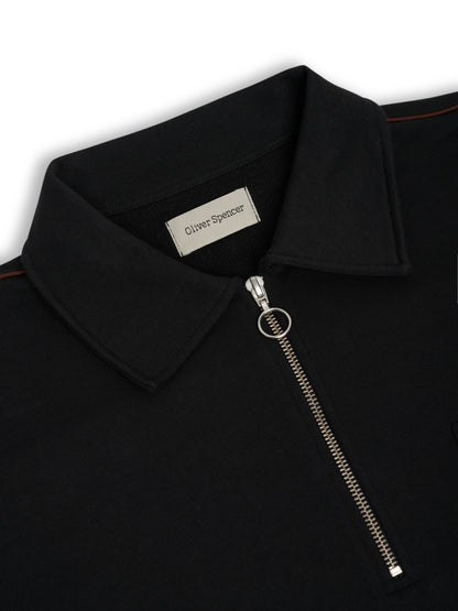Oliver Spencer | Pull à zip un quart Harker "Lorimer" - Noir