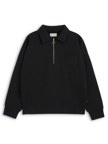 Oliver Spencer | Pull à zip un quart Harker "Lorimer" - Noir