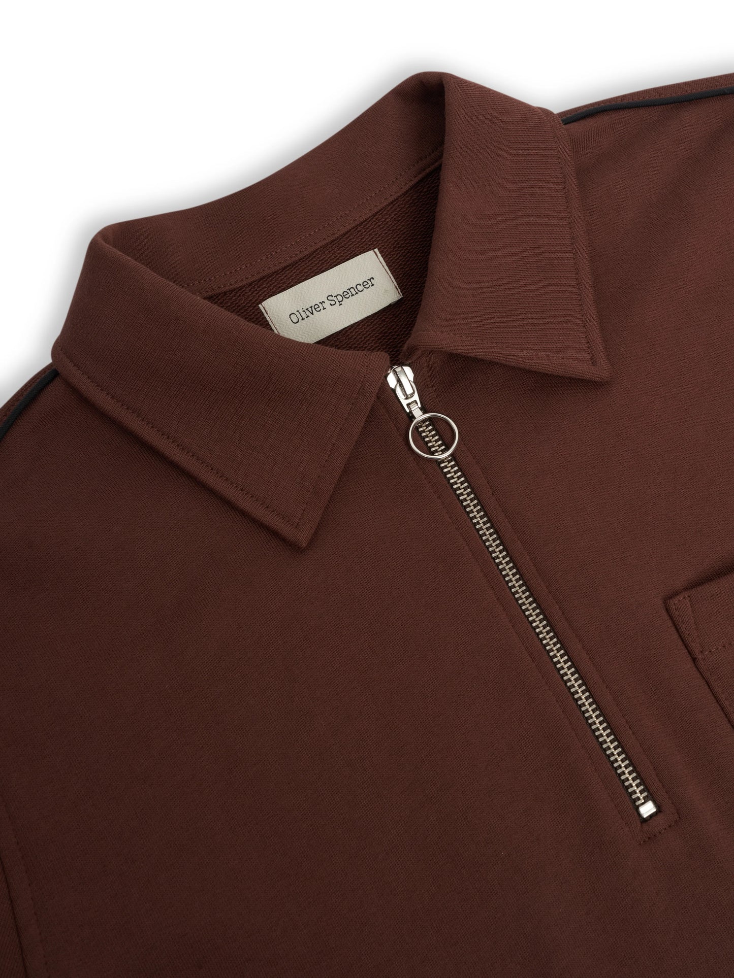 Oliver Spencer | Pull à zip un quart Harker "Lorimer" - Brun