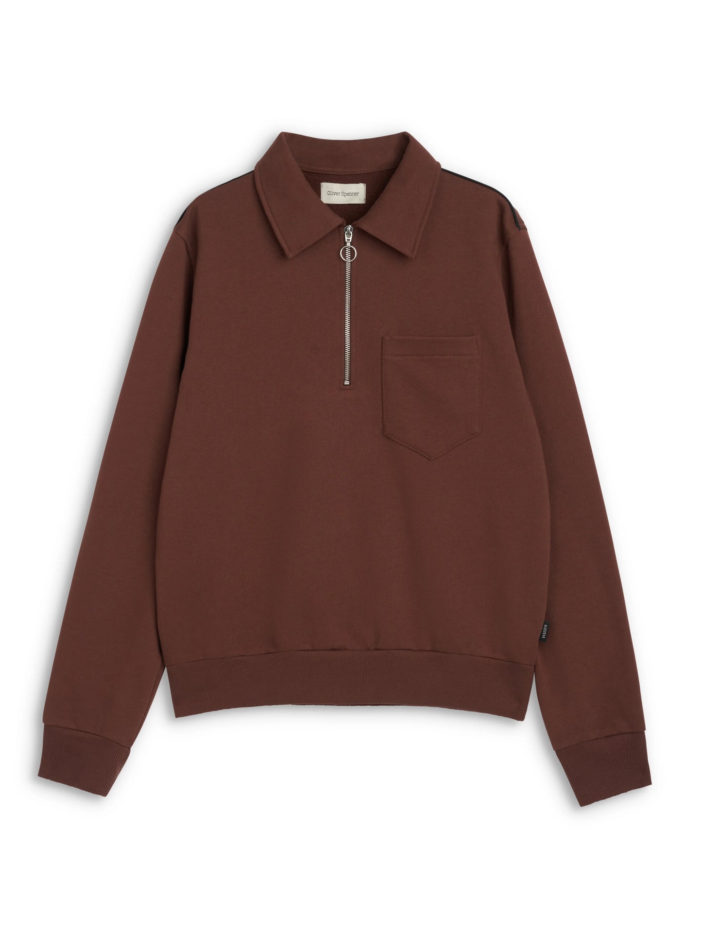 Oliver Spencer | Pull à zip un quart Harker "Lorimer" - Brun