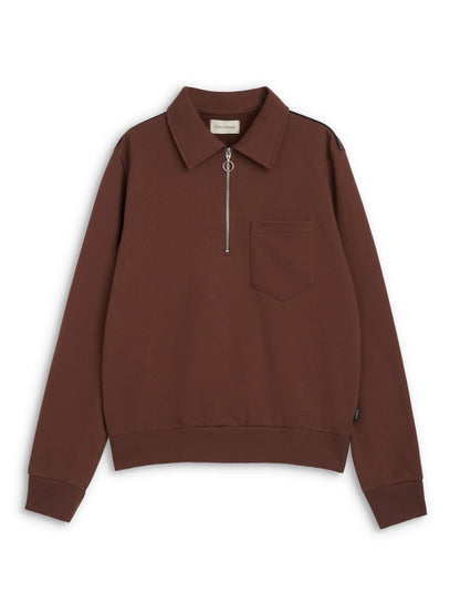 Oliver Spencer | Pull à zip un quart Harker "Lorimer" - Brun