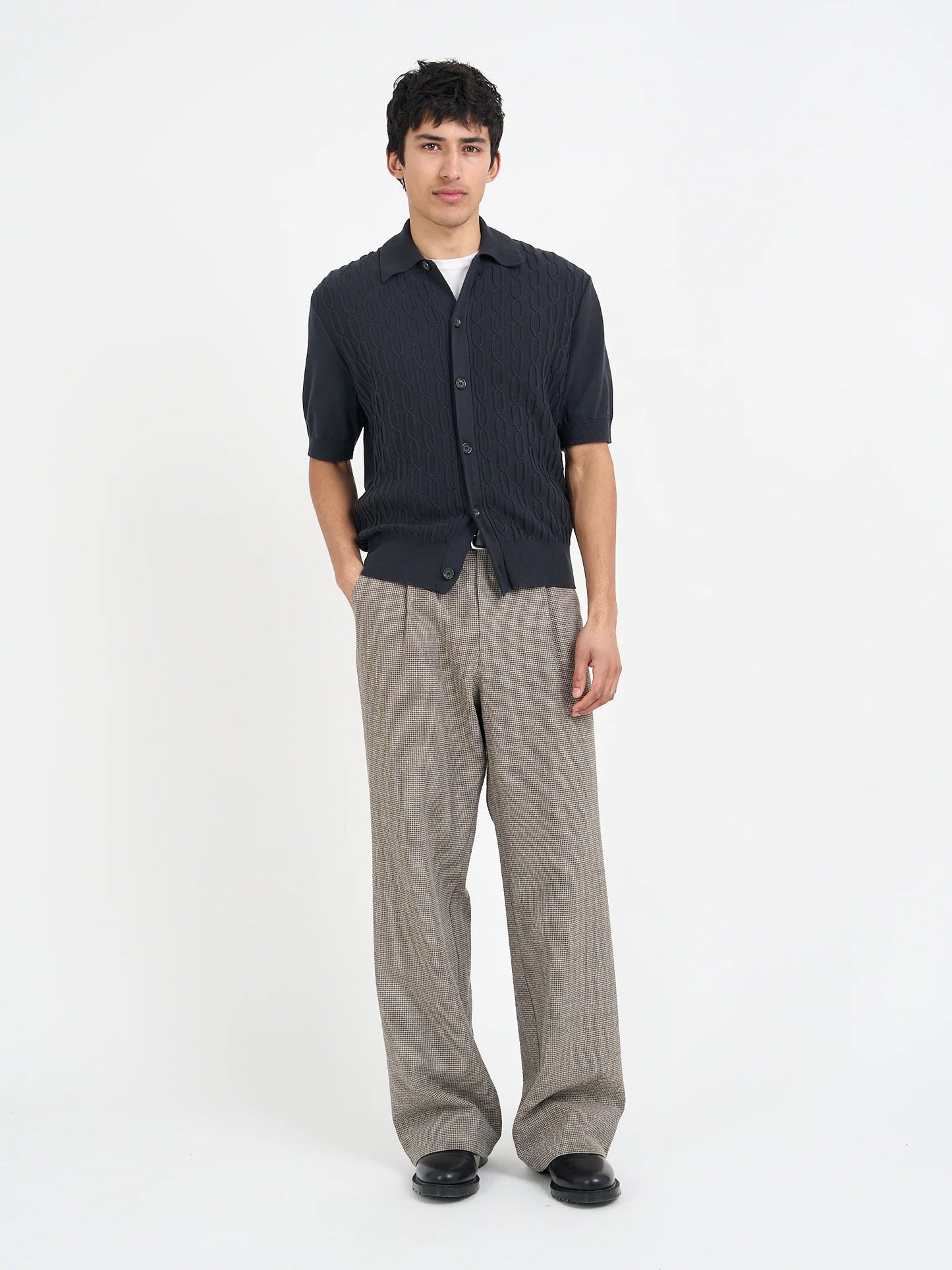 Oliver Spencer | Chemise à manches courtes "Rossell" - Bleu marine