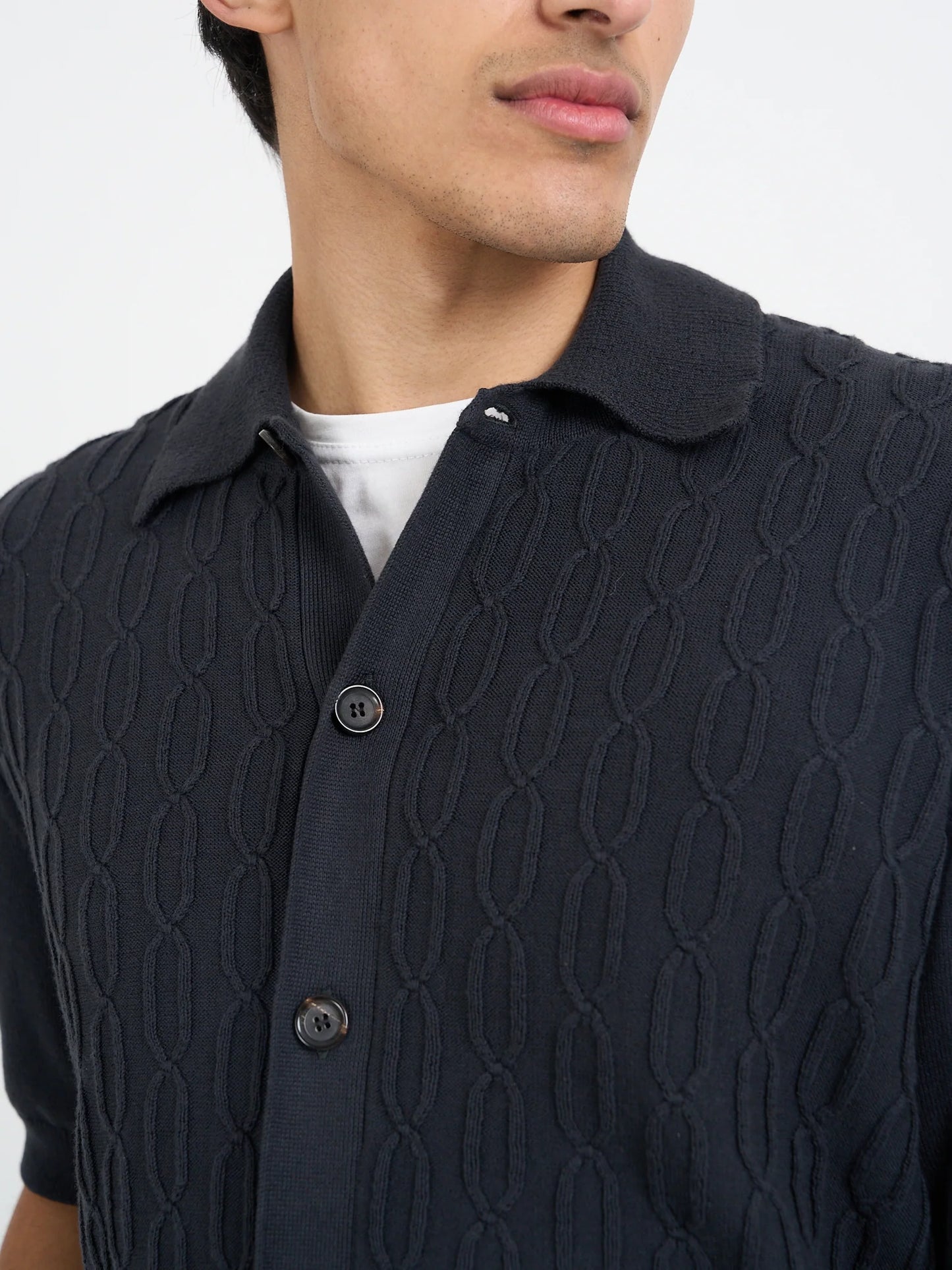 Oliver Spencer | Chemise à manches courtes "Rossell" - Bleu marine