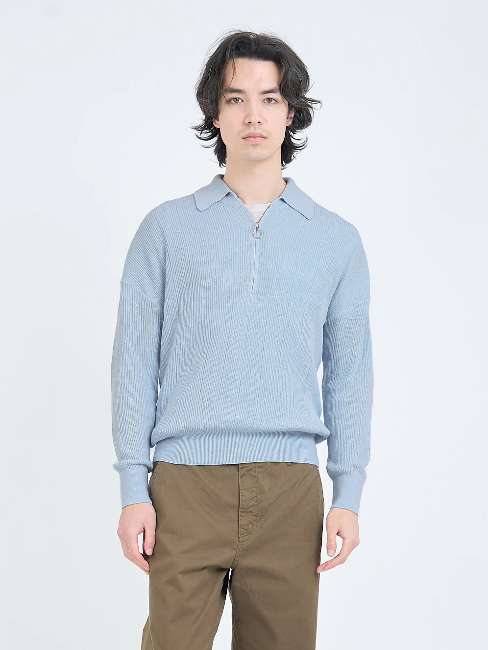 Oliver Spencer | Pull à demi-zip "Brice" - Bleu ciel