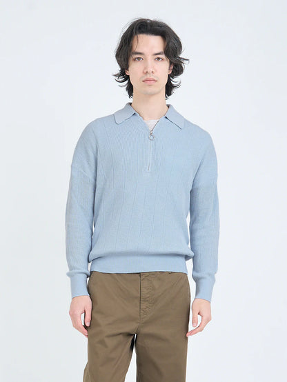 Oliver Spencer | Pull à demi-zip "Brice" - Bleu ciel