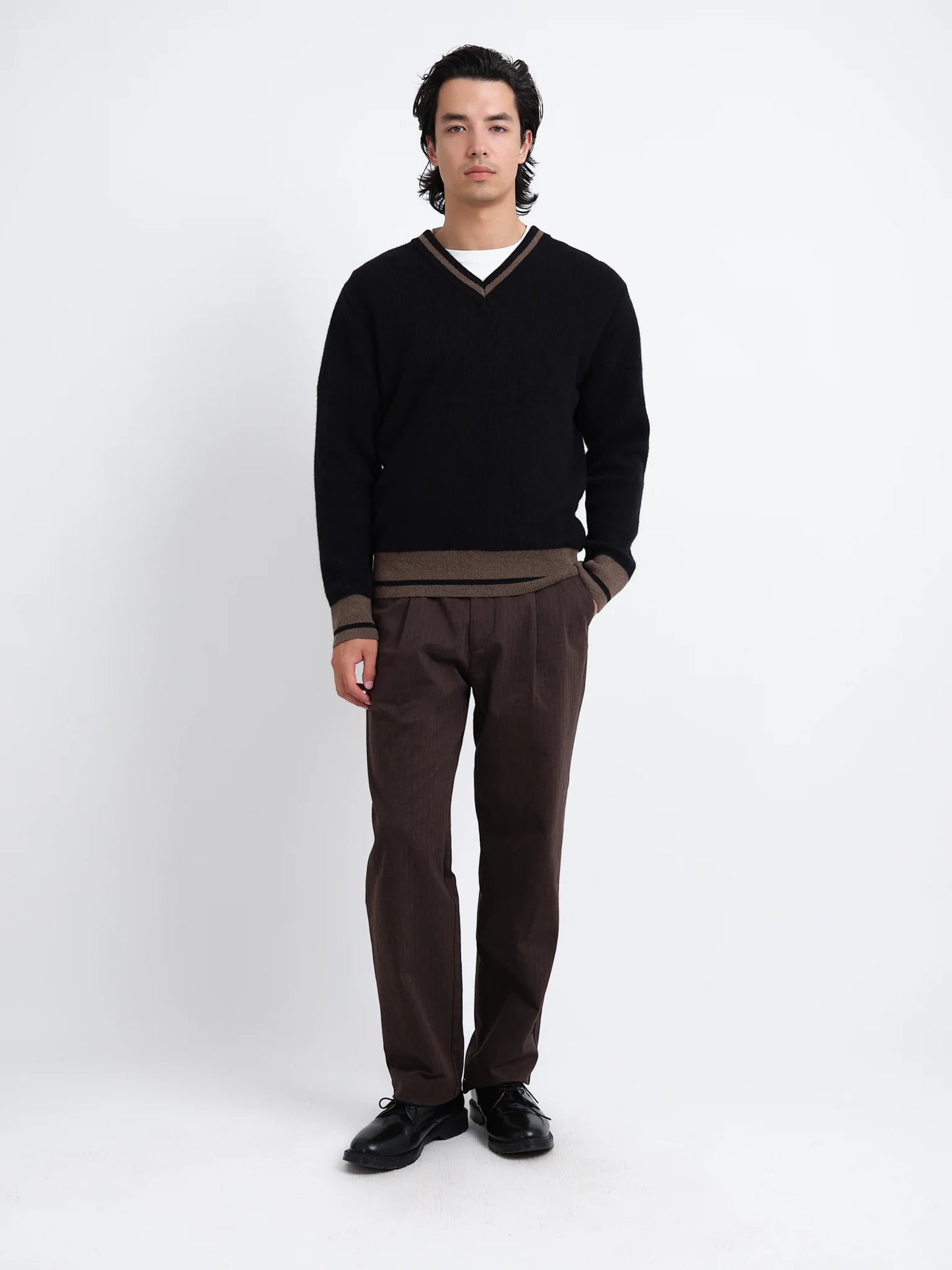 Oliver Spencer | Pull à col en V "Hawes" - Noir