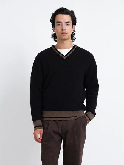 Oliver Spencer | Pull à col en V "Hawes" - Noir