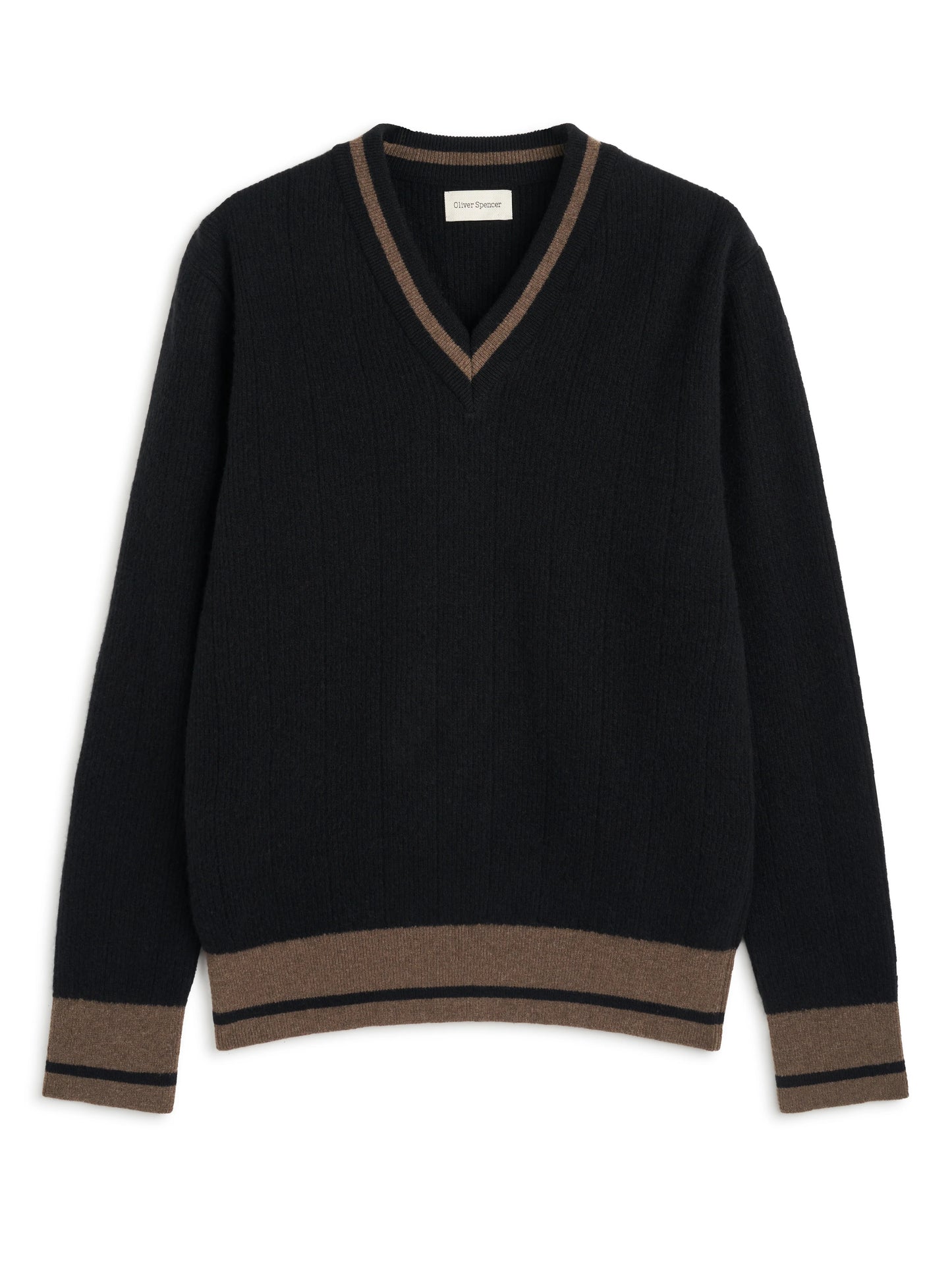 Oliver Spencer | Pull à col en V "Hawes" - Noir