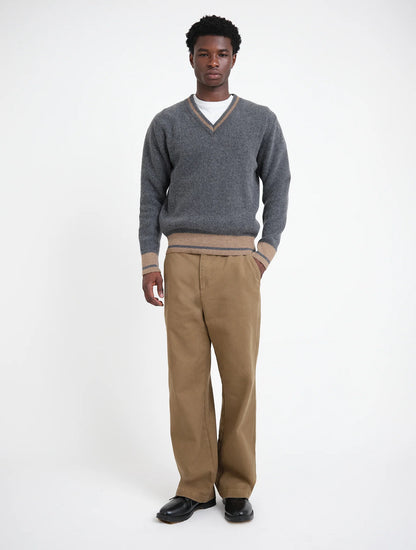 Oliver Spencer | Pull à col en V "Hawes" - Gris Charbon
