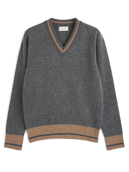 Oliver Spencer | Pull à col en V "Hawes" - Gris Charbon