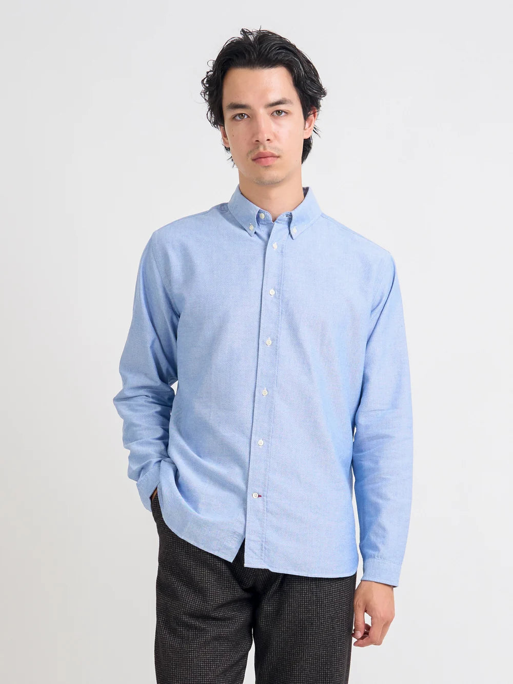 Oliver Spencer | Chemise à manches longues Oxford "brook" - Bleu de brecon